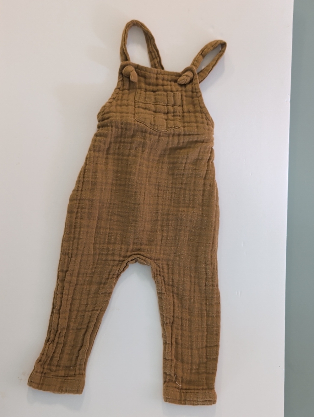 Jamie Kay - Brown Olive/Brown Organic Cotton Gauze Overalls